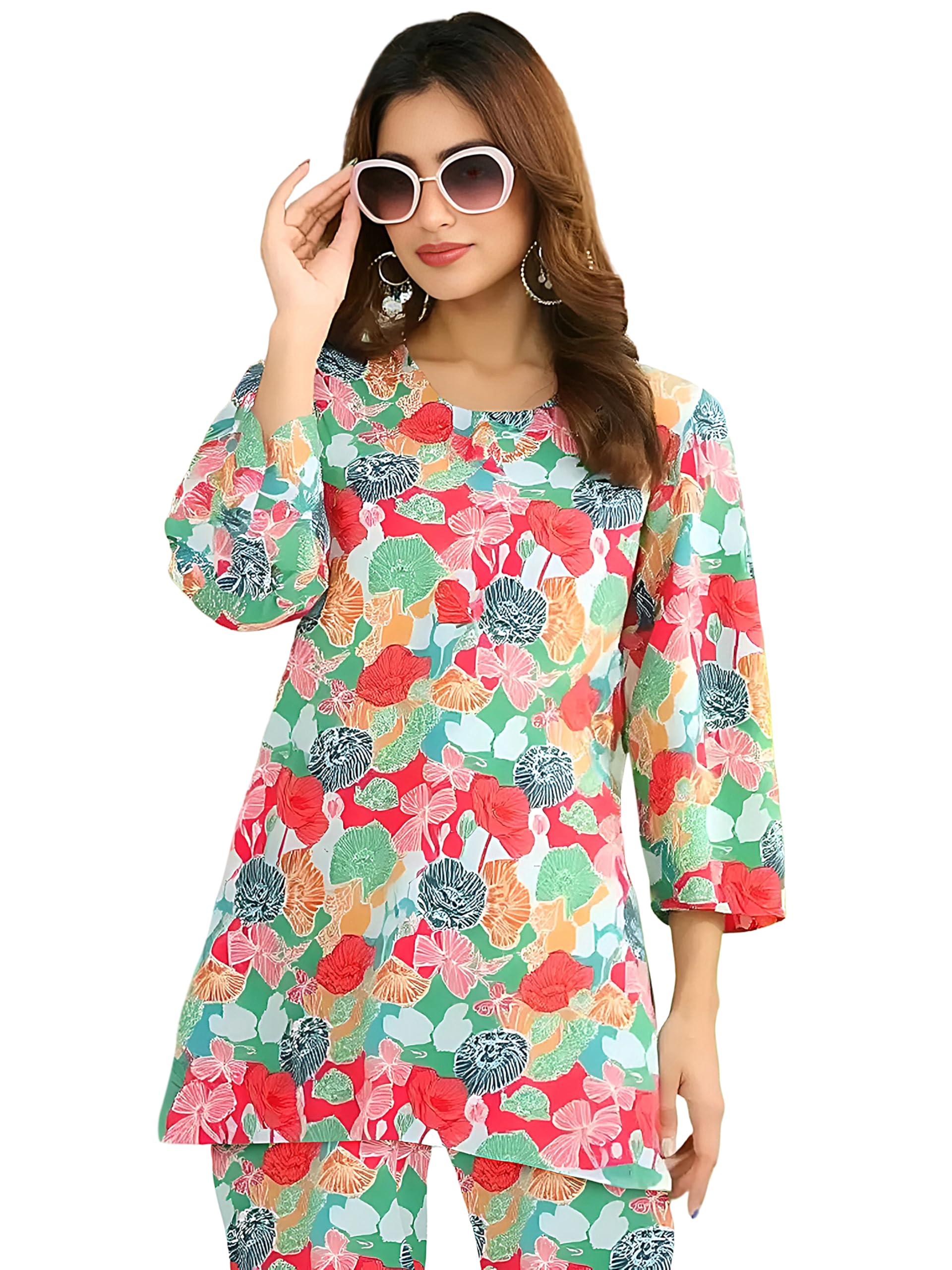 Pinkmint WomenS Pure Cotton Co Ord Set L Printed Stylish Top & Bottom Set L Daily & Casual Wear L Summer Suit (Pack Of 1) Multi
