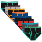MALLARY BY MATTHEW Boys 100% Cotton Briefs Underwear (8 Pack) Basics Multicolored Elastic Briefs, XL