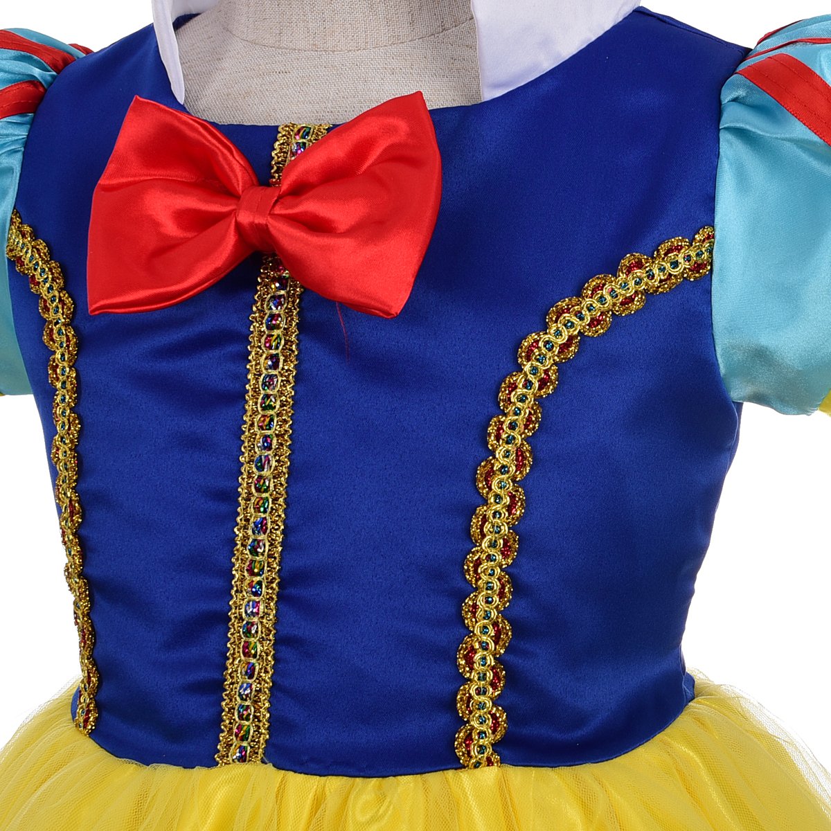 Dressy Daisy Toddler Little Girls' Princess Costume Fancy Dresses Up Halloween Party with Gold Threads Size 3 B