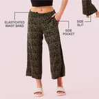 Enamor Womens Relaxed Pants (EA64_Olive Floral