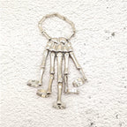 Caiyao Gothic Halloween Skull Skeleton Metal Fingers Hand Bone Bracelet with Adjustable Ring Wristband Handmade Punk Jewelry for