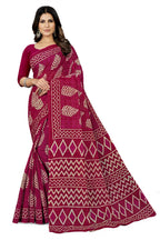 TAMAIRA FASHION Womens Batik Printed Pure Cotton Saree Without Blouse Piece(2458_DarkPink)