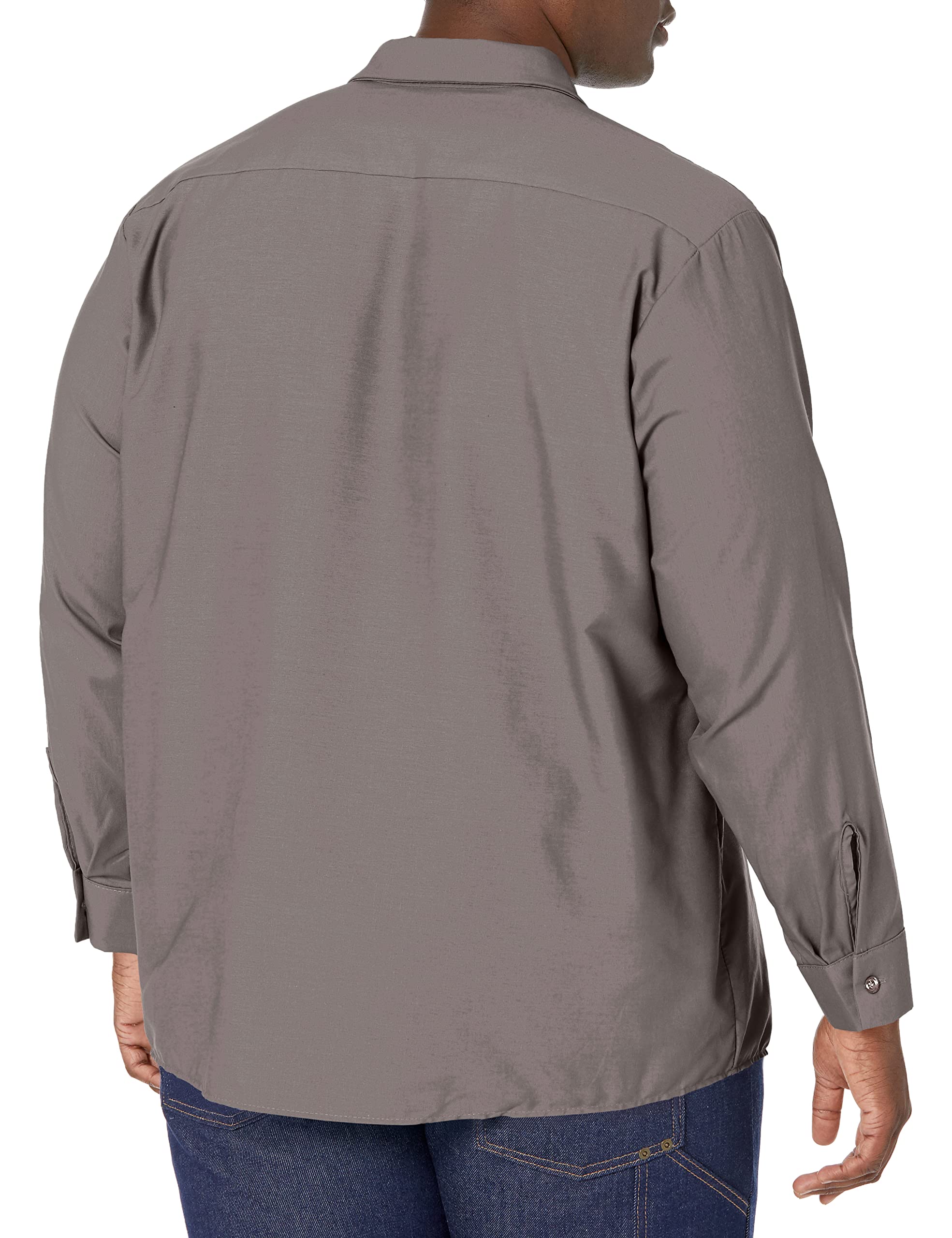 Red Kap Mens Industrial Work Shirt, Regular Fit, Long Sleeve, grey, 5X-Large