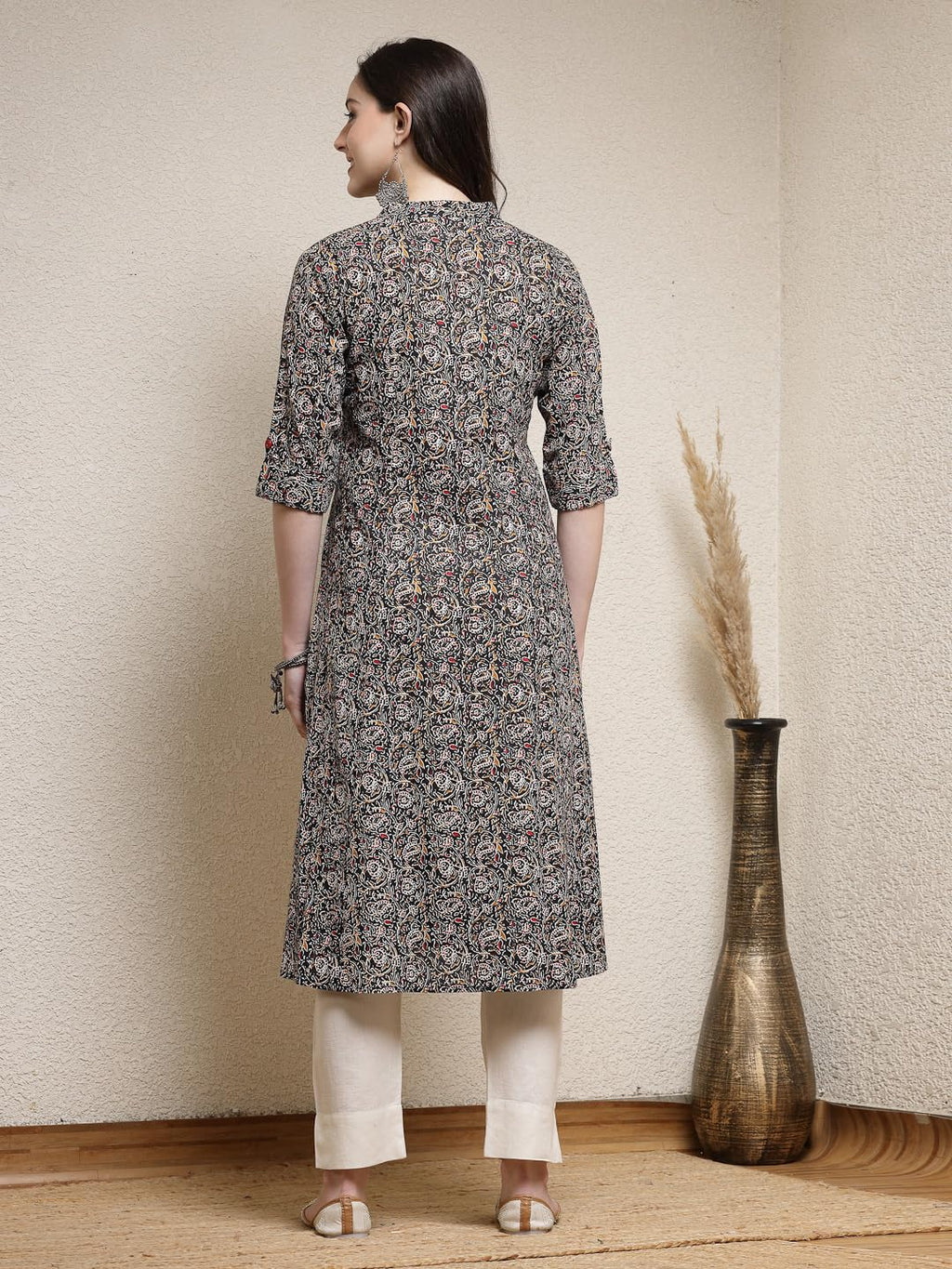 Stylum WomenS Floral Printed Cotton A-Line Kurta