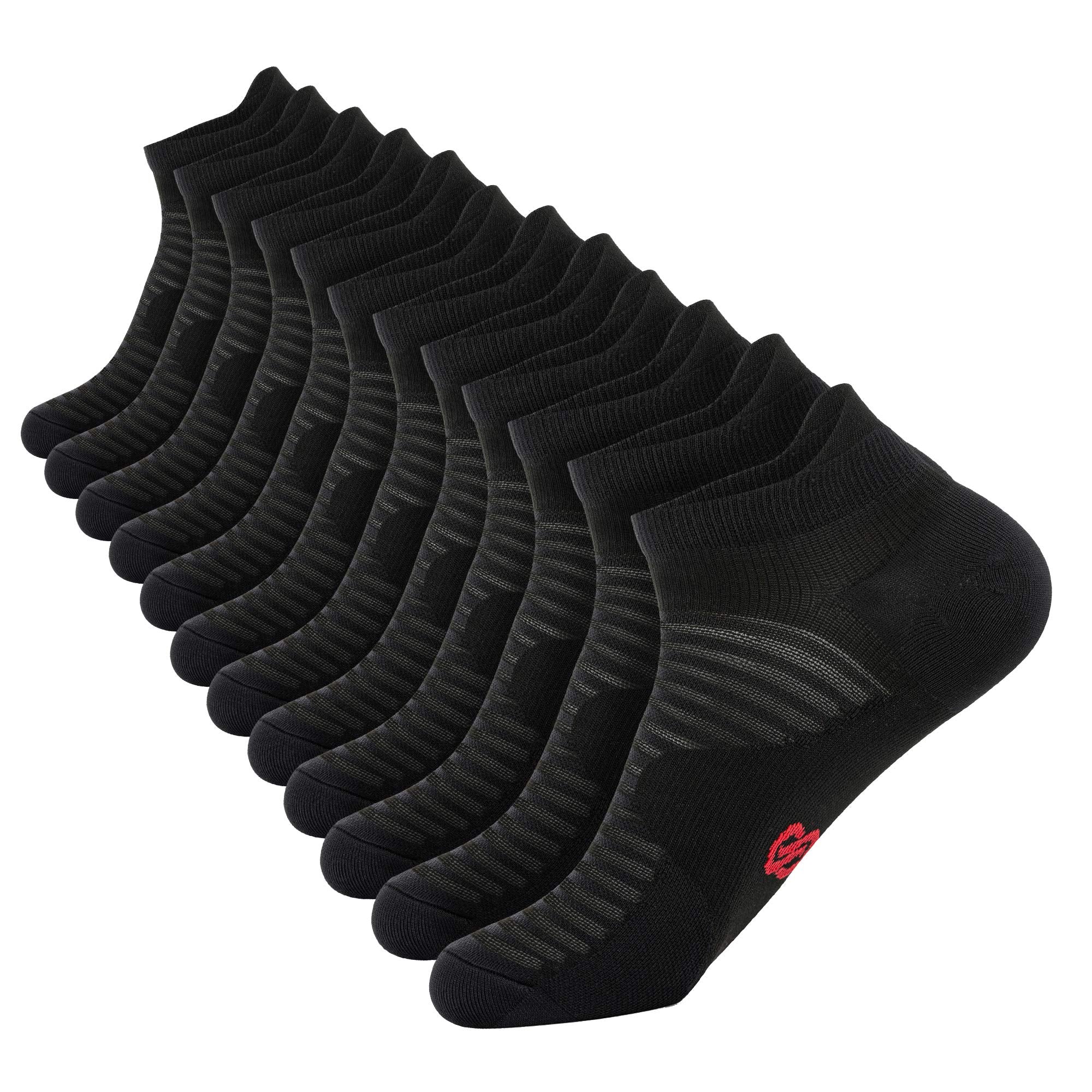 Compression Running Socks For Men and Women (6 Pairs), Ankle Socks with Arch Support, No Show Athletic Socks Low Cut for Running