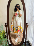 Gosriki Women'S Pure Reyon Anarkali Printed Kurta | Floral Flower Design Print | Anarkali Kurti For Women | Western Maxi Fit & Flare Dress | Casual Spring And Everyday Wear