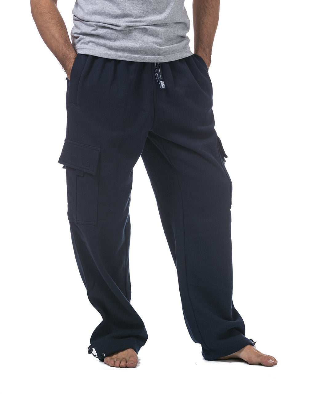 Pro Club Men's Heavyweight Fleece Cargo Pants, Large, Black