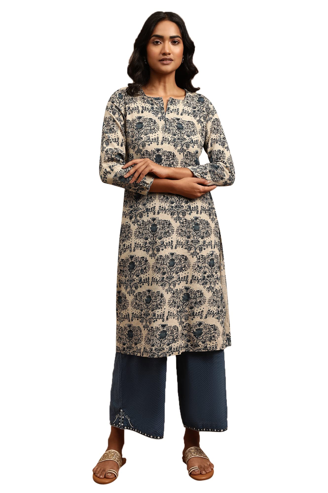 W For Woman Women'S Cotton Regular Kurta_Whisper White