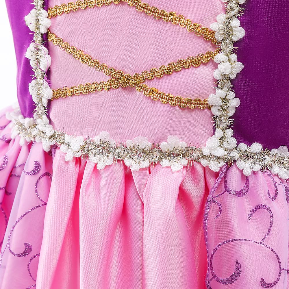 Dressy Daisy Long Braid Princess Costume Halloween Birthday Party Fancy Dress Up for Little Girls