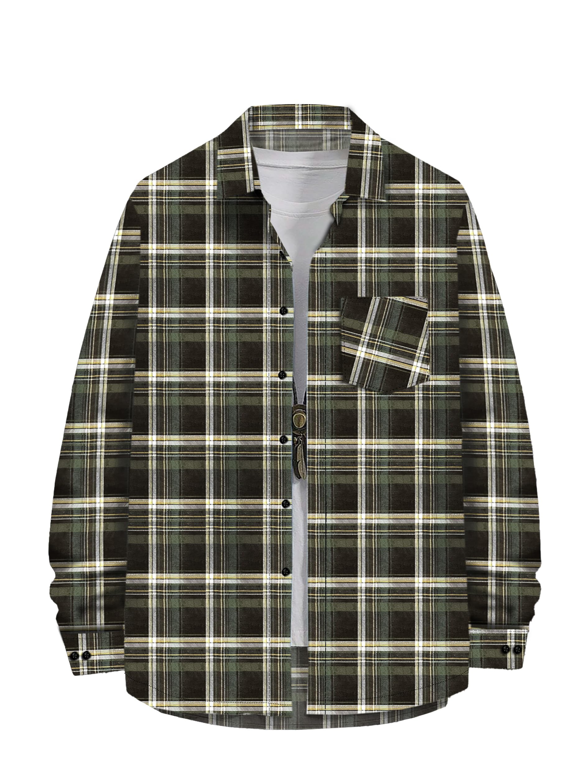 Noble Monk MenS Regular Long Sleeve Cotton Check Shirt | Casual Shirt With Spread Collar