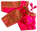 Vihu Fashion WomenS Flower Embroidery Sleeves Cut Work Readymade Saree Blouse