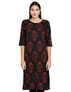 Gosriki Women'S Multicolor Printed Straight Kurta Pack Of 02 (Dabba-Pink & Gul-Black_M)