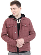 Ketch Mens Full Sleeve Trucker Fit Jacket Khjk000085 Maroon S