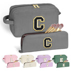 YOOLIFE Monogram Makeup Bag - Gifts for Women Teen Girls Cute Travel Makeup Bag Cosmetic Bag Preppy Skincare Girls Makeup Bags f