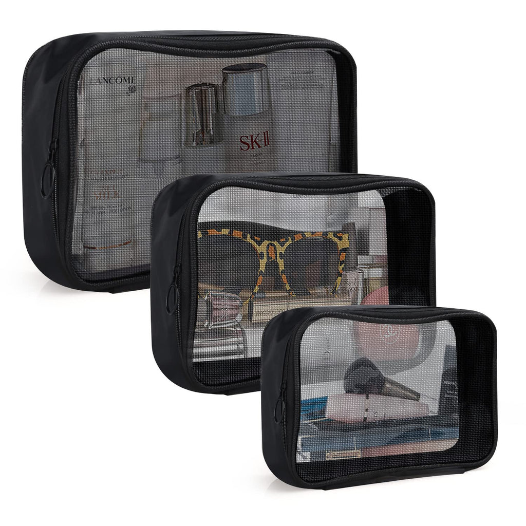 DARIN TSA Approved Clear Toiletry Bag Tansparent Travel Makeup Bag Zipper Cosmetic Pouch, Airline 3-1-1 Rule Carry-On Flight Liq