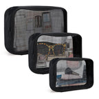 DARIN TSA Approved Clear Toiletry Bag Tansparent Travel Makeup Bag Zipper Cosmetic Pouch, Airline 3-1-1 Rule Carry-On Flight Liq