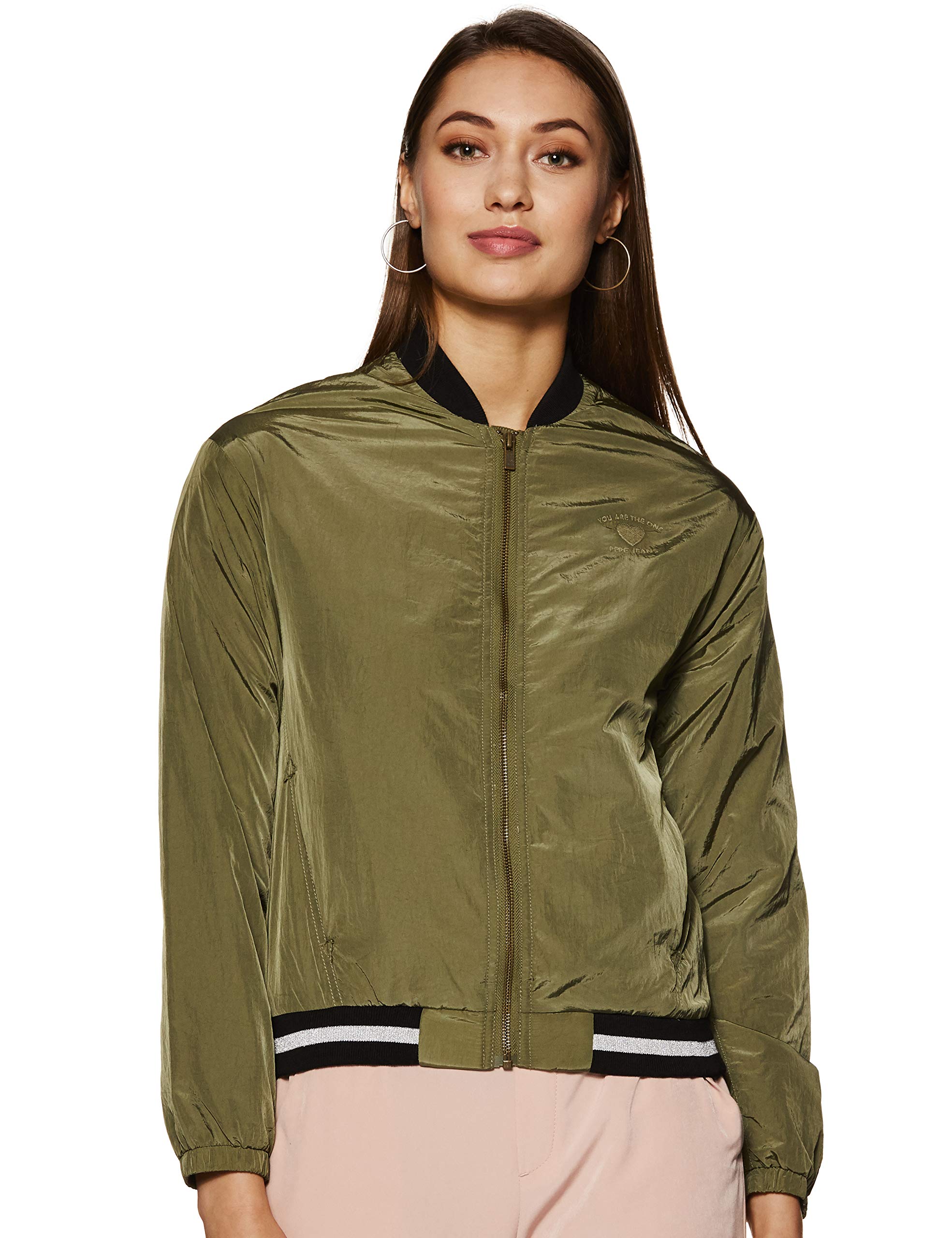 Pepe Jeans WomenS Quilted Jacket (Amelia Sr Ip_Green_L)