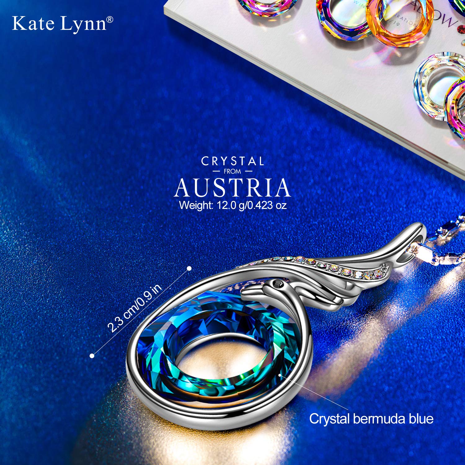 Kate Lynn Crystal Necklaces for Women Jewelry for Women Phoenix Necklace Pendant Birthday Gifts for Women Christmas Gifts for Mo