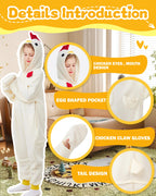 CANASOUR Unisex Halloween Kids Chicken Onesie For 10-12 Years Girls Costume Party Cosplay Pyjamas (Height 56-59    10 Years,Chic