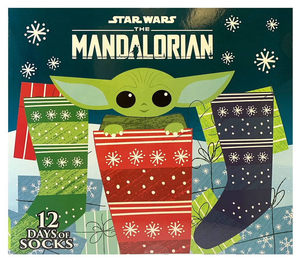 Hyp Star Wars Baby Yoda The Mandalorian Juniors/Womens 12 Days of Socks in Advent Gift Box
