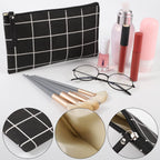 SUMAJU 2 Pcs Small Cosmetic Bag, Multi-Function Canvas Cosmetic Pouch Small Zipper Pouch Makeup Bag Purse Pouches Cute Makeup Po