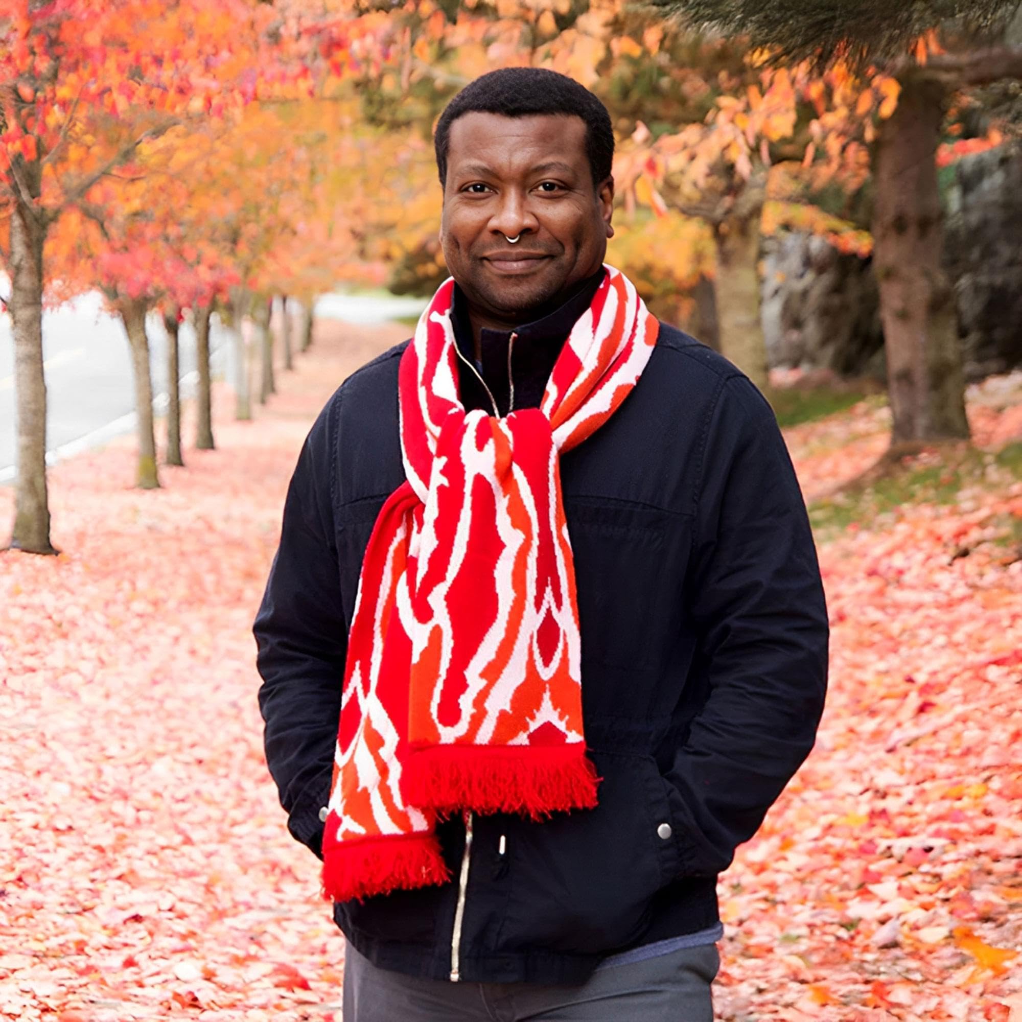 71 Soft-Knit Acrylic Bacon Scarf