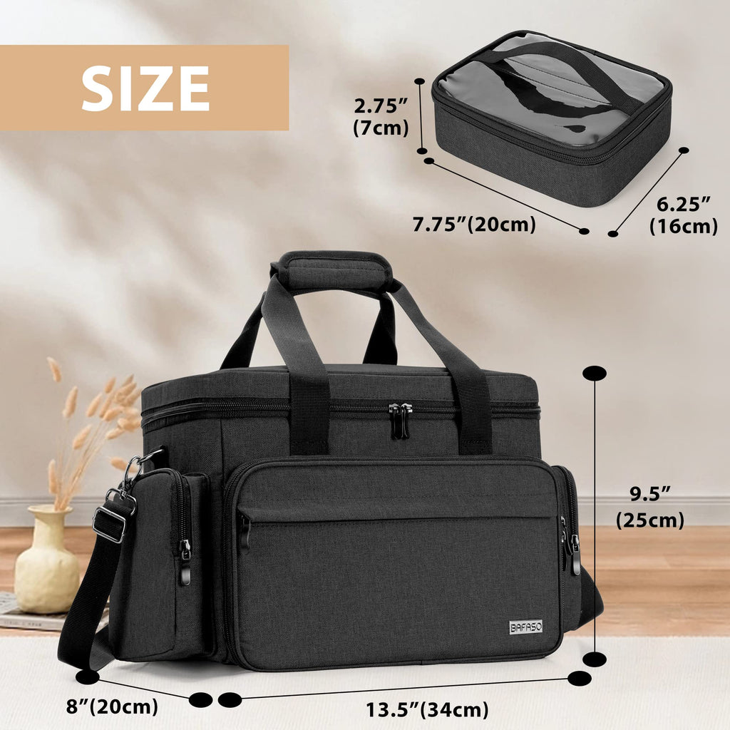 BAFASO Large Makeup Bag with 2 Removable Pouches and Detachable Dividers, Multifunctional Cosmetic Bag to Keep Makeup and Hair S