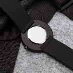 NUOVO Men Watch Big face Rose Gold Men's Watch Black Leather Watch for Men Genuine Leather Band Analog Time Display Mens Watch (