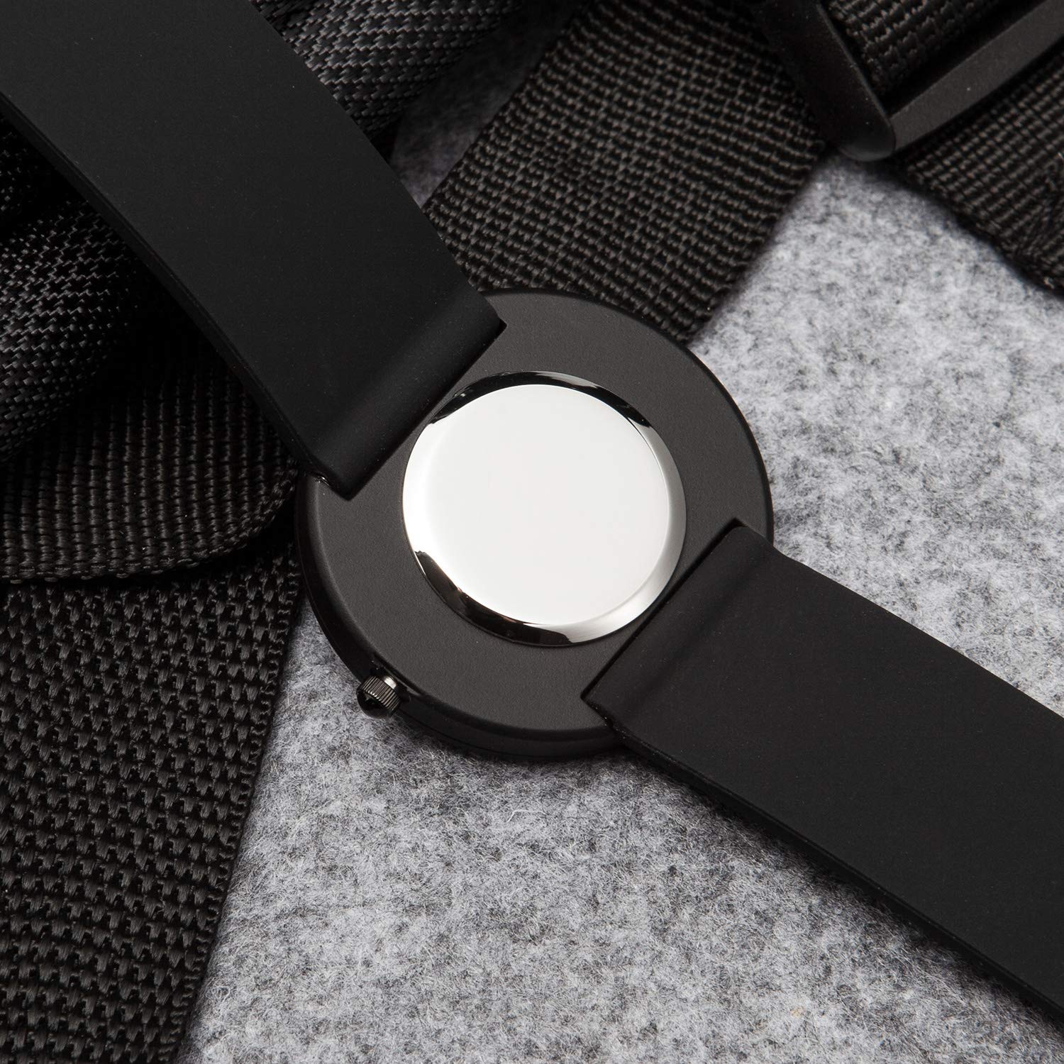 NUOVO Men Watch Big face Rose Gold Men's Watch Black Leather Watch for Men Genuine Leather Band Analog Time Display Mens Watch (