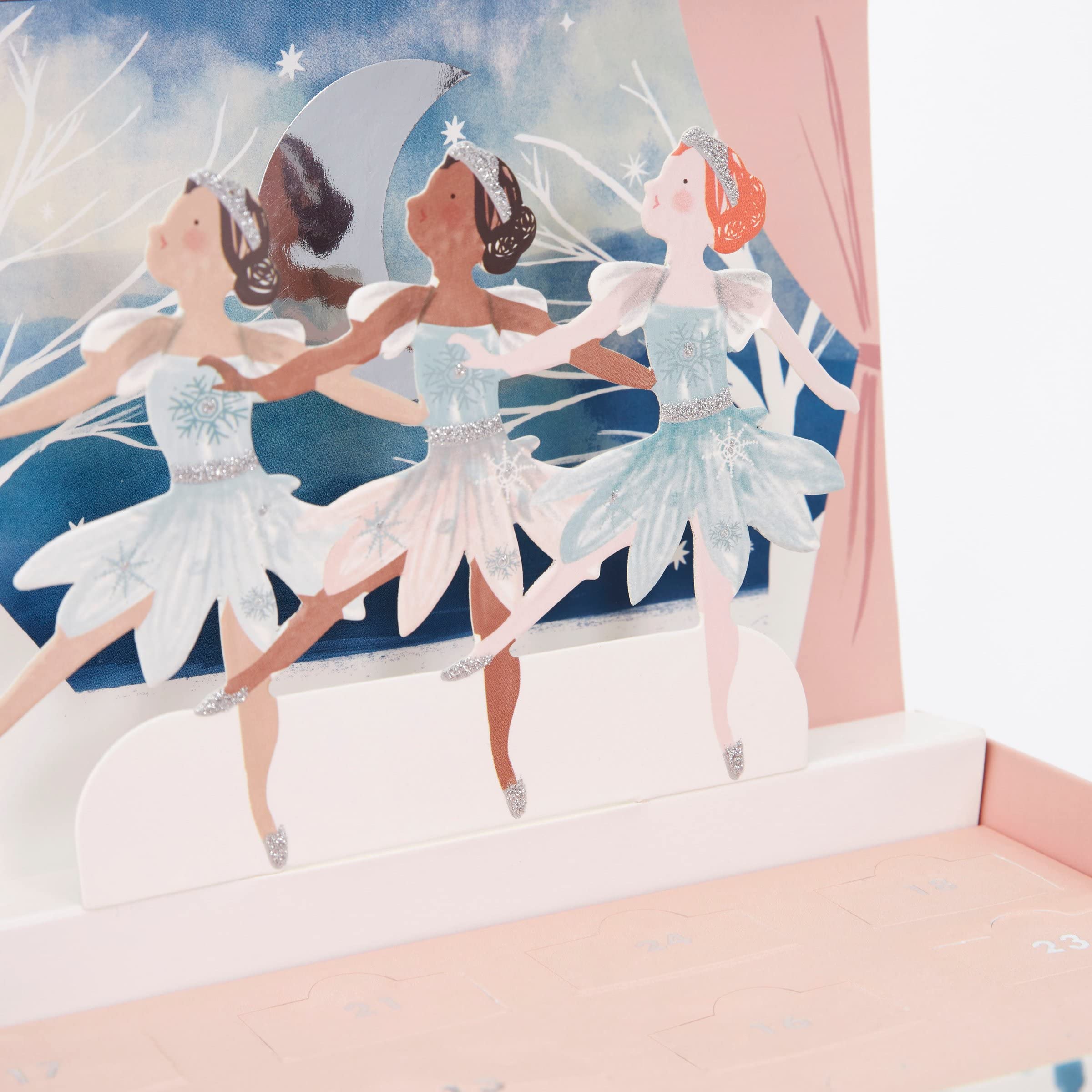 Meri Meri Winter Ballerina Charm Bracelet Advent Calendar (Pack of 1), Advent Calendar For Girls, Ages 8+, 6.875 x 2.375 x 4.375