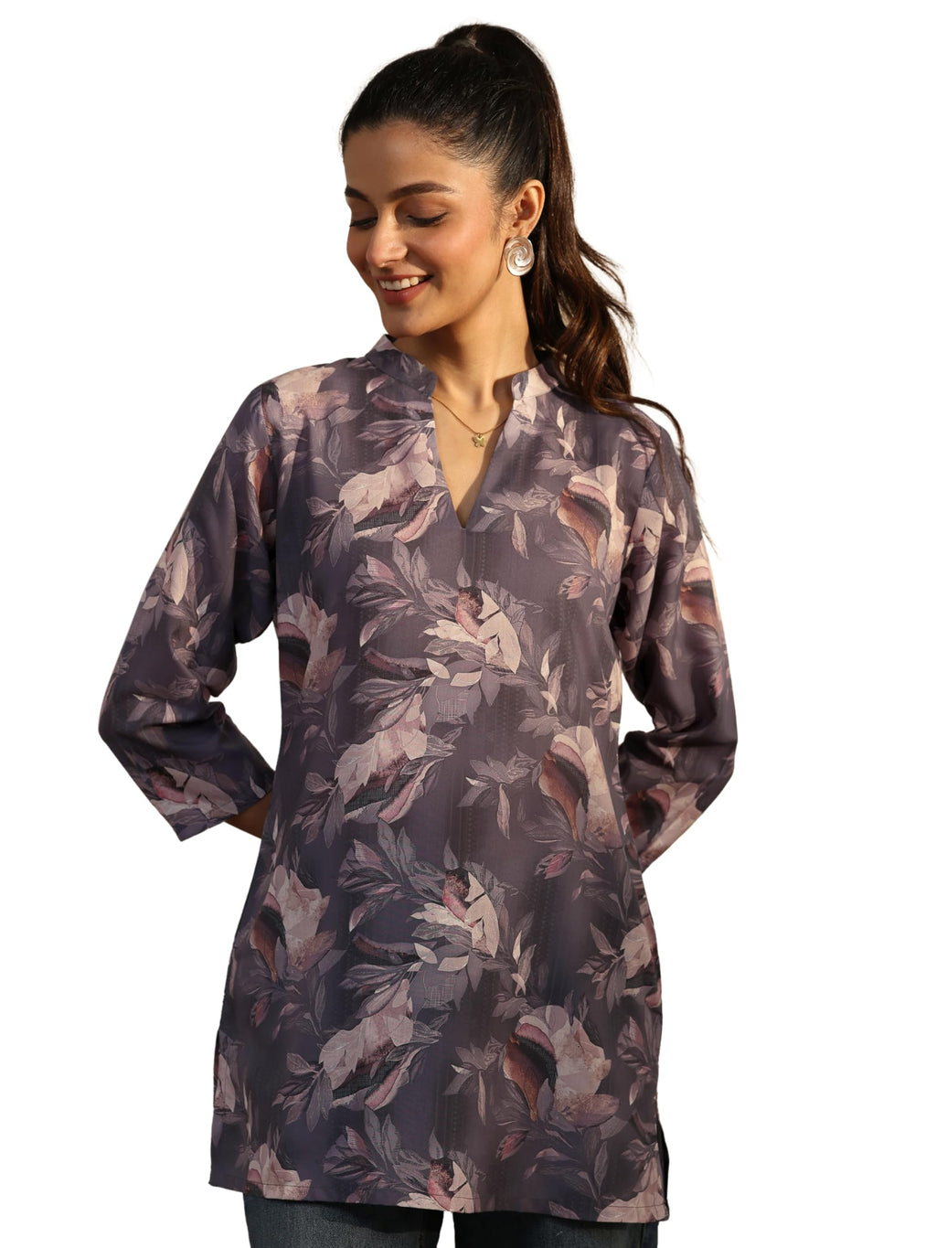 Libas Printed Cotton Blend A-Line Kurti (43009XL)