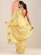 Libas Womens Woven Design Silk Blend Saree With Blouse Piece