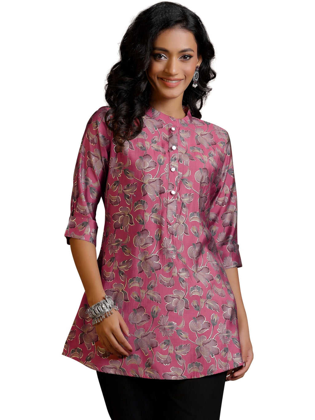 Libas WomenS Silk Blend Regular Kurta (37213_Mauve