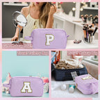 YOOLIFE Travel Makeup Bag - Personalized Monogram Initial Makeup Bags Cosmetic Toiletry Bag Pouch for Women, Mom, Her Best Frien