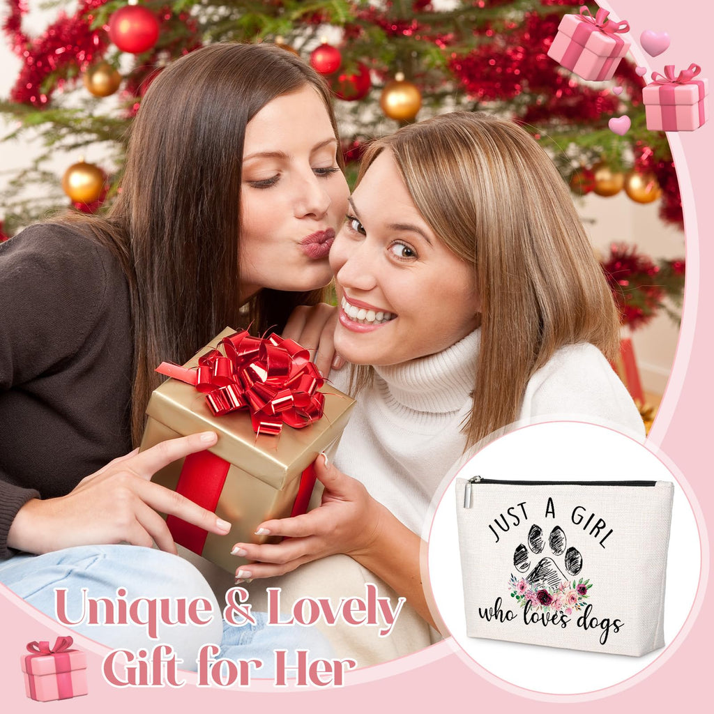 GevGuxLuo Dog Gifts for Dog Lovers, Dog Makeup Bag for Women with Mirror, Dog Birthday Gifts Ideas for Daughter Sister Bestie, C