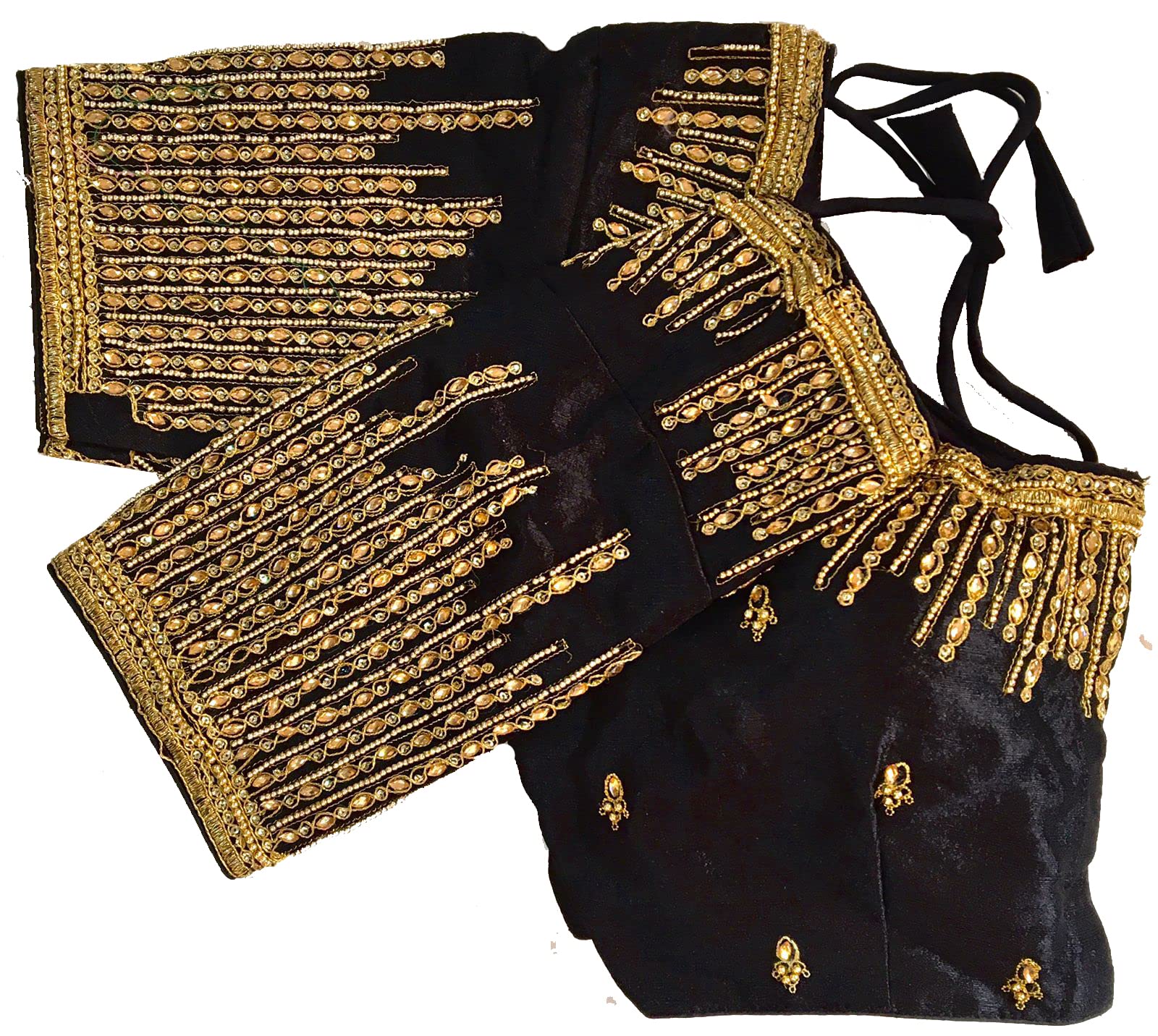 Pujia Mills WomenS Silk Embroidery Maggam Khatli Work With Stone Work Readymade Blouse