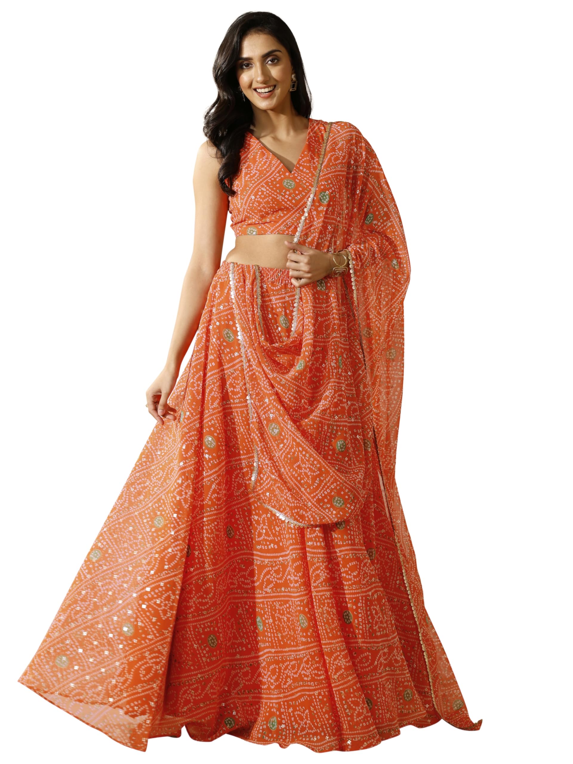 Libas Bandhani Printed Lehenga Choli Set-401149Xxl