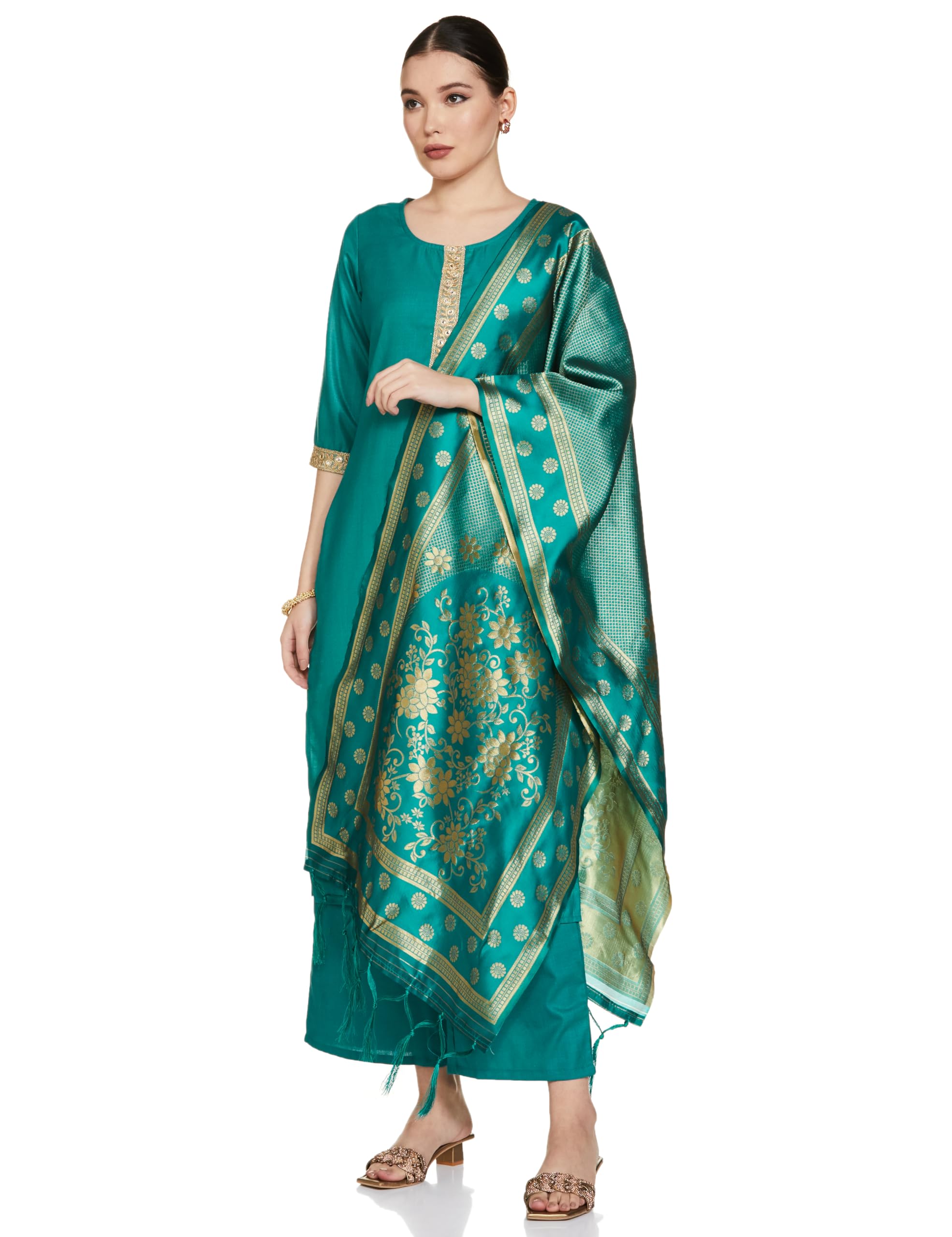 Ketch Women Polyester Regular Fit Solid Kurta Dress Shirt (Khk3000049_Green_Xl)