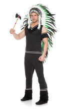 Music Legs 76622-L 4 Piece Fringed Sleeveless Top with Trim & Matching Pants with Arm Band & Toy Tomahawk&#44; Large