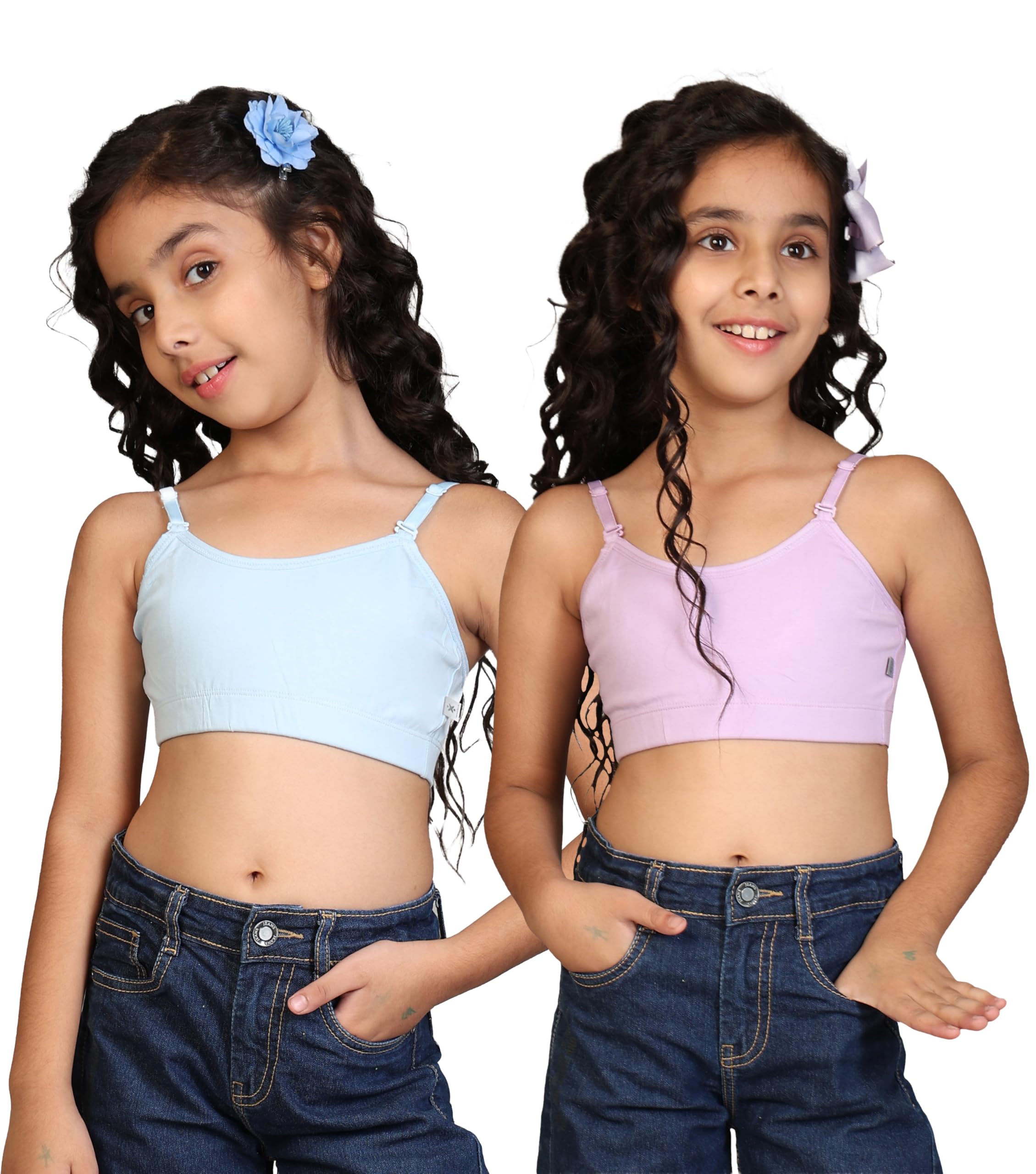 Kyda Kids Girls Antibacterial Cotton Solid Non Padded, Beginners Bra For Girls