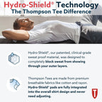 Men's Sweatproof Undershirt | V Neck T-Shirt with Underarm Sweat Pads | Slim Fit | Aluminum-Free Alternative | White | X-Large