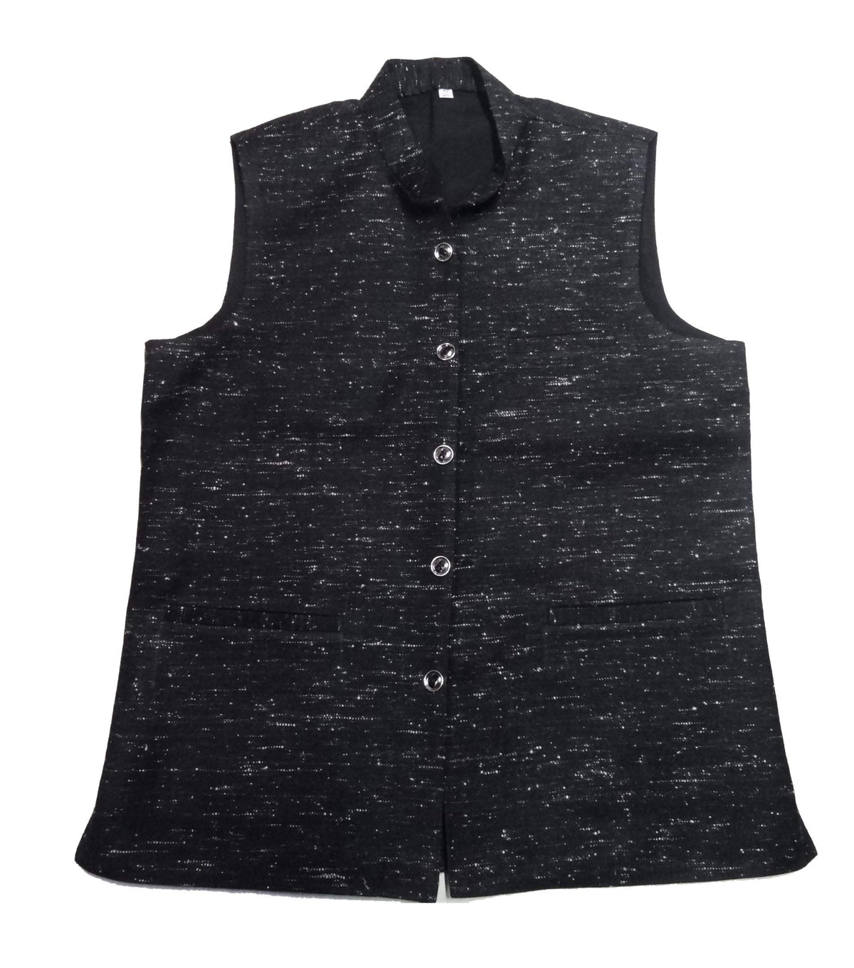ARUNA KULLU Jacket Nehru Jacket Pure Angora Wool Made Black (36) 36
