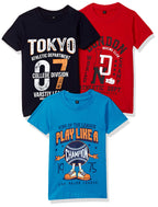 T2F Boys Cotton Solid Regular Fit T-Shirt (Pack of 3)