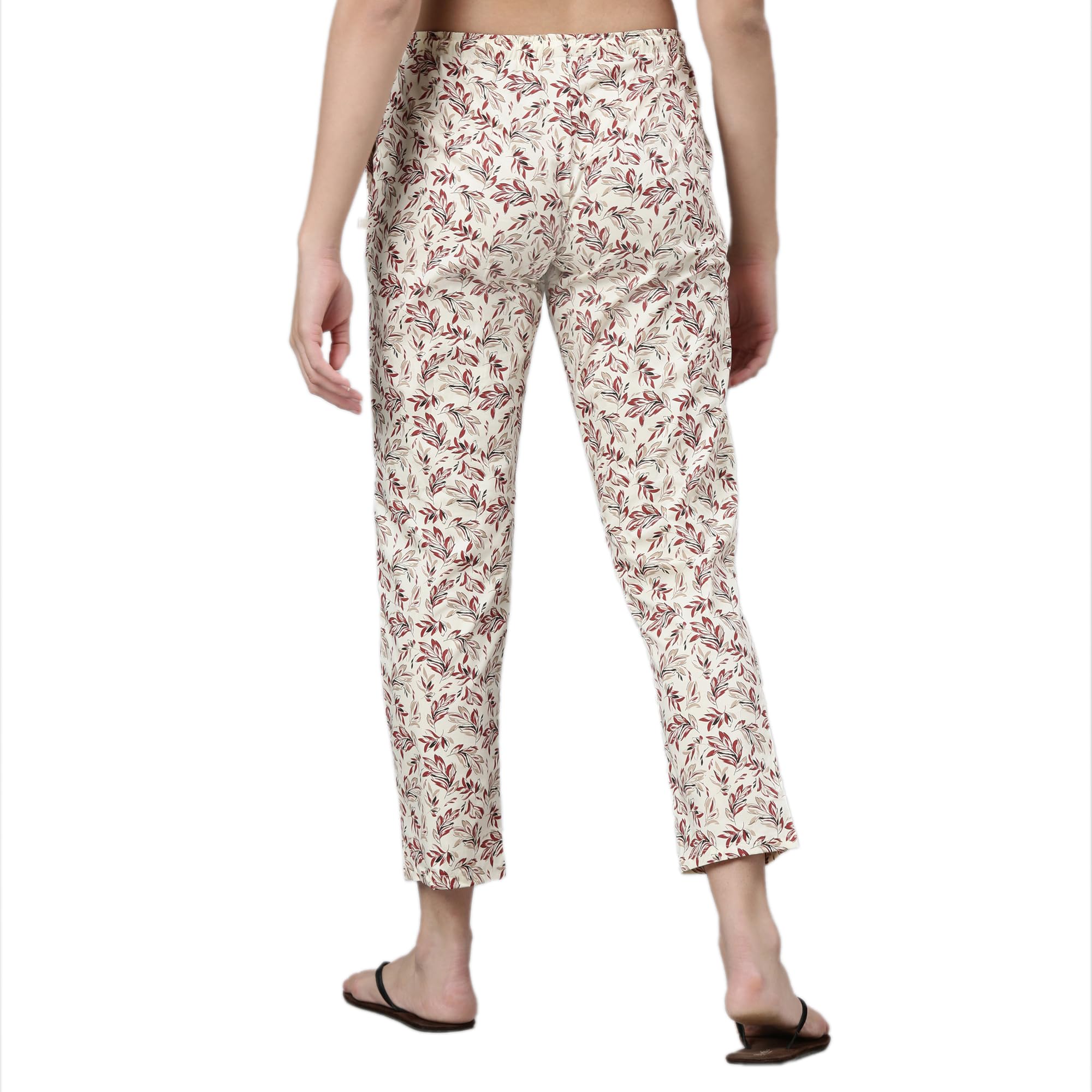 Enamor E4A5 Mid-Rise Straight Leg Pant for Women with Side Pockets