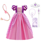 Dressy Daisy Long Braid Princess Costume Halloween Birthday Party Fancy Dress Up with Accessories for Toddler Girls Size 3T 4T