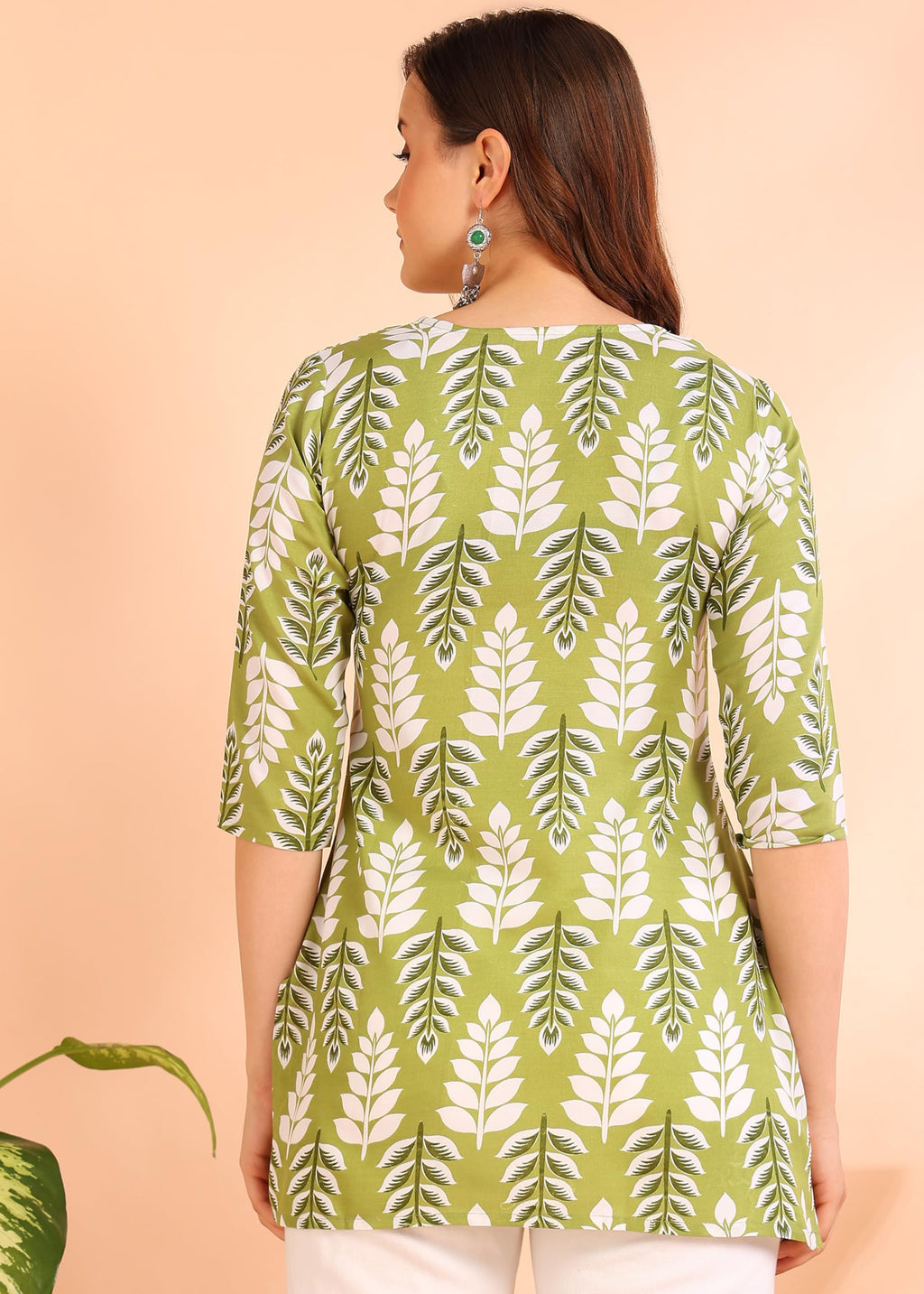Dsk Studio Poly Rayon Short Kurti For Women & Girls Green