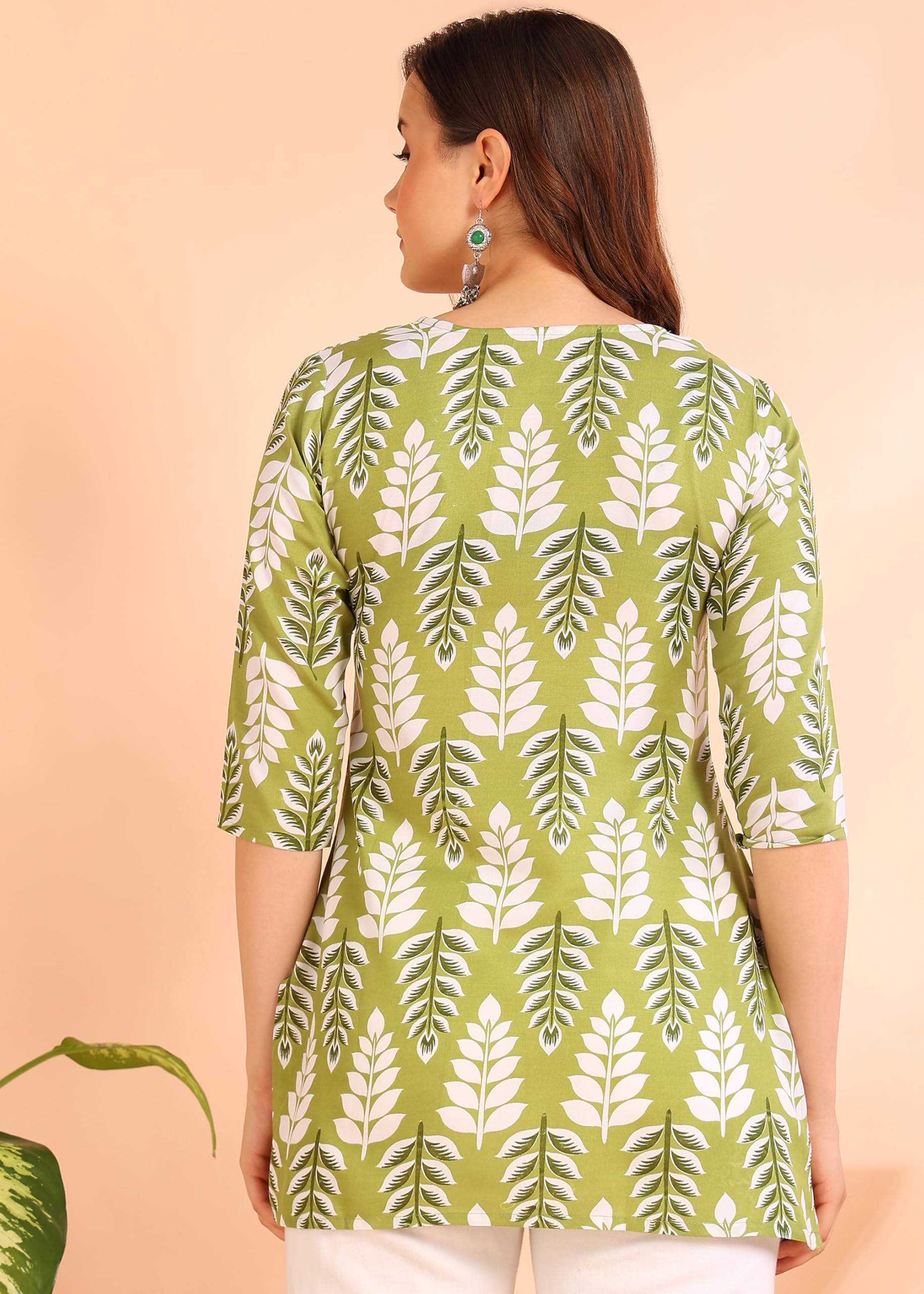 Dsk Studio Poly Rayon Short Kurti For Women & Girls Green