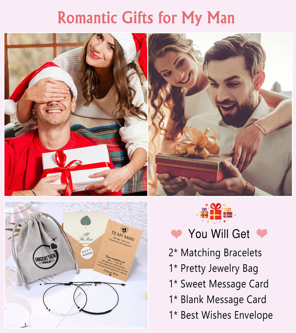 UNGENT THEM Father's Day Gifts for Husband from Wife Mens Birthday Gift Ideas Bracelet Anniversary I Love You Christmas Sweetest