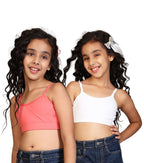 Kyda Kids Girls Antibacterial Cotton Solid Non Padded, Beginners Bra For Girls