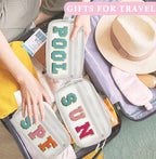 COSHAYSOO Clear SUN Makeup Bag Sunscreen SPF Pouch Beach Pool Lake Spa Travel Cosmetic Toiletry Stuff Organizer for Women Teenag